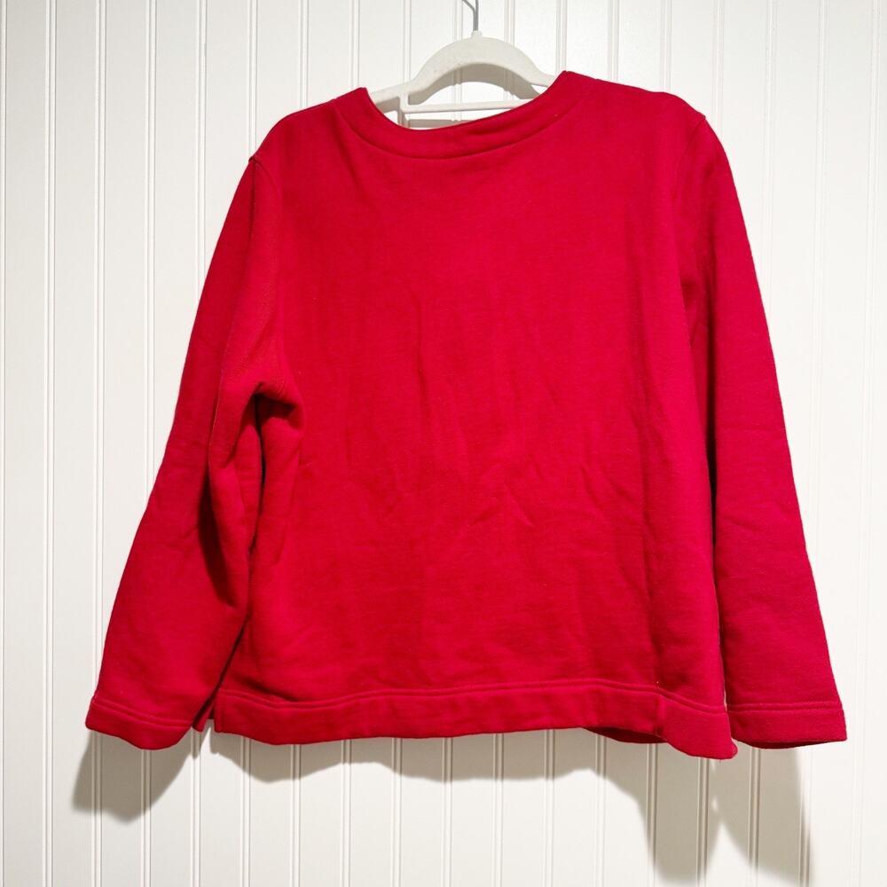 Classic Elements Red Christmas Tree Snowman Cardigan Sweatshirt Large Petite - Picture 6 of 6